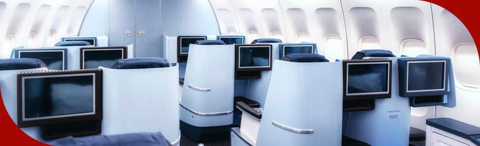 airplane seats with TVs